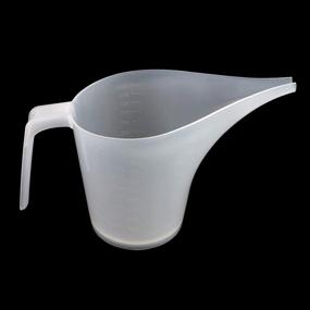 img 1 attached to 🍶 Fireboomoon 4 Pack Plastic Funnel Pitcher - Large Capacity Measuring Cup with Long Spout for Bakeware Molds, Pancake Batter, Muffin, Cakes, Soap Making - 4 Cups/32 Ounces/1000 ml