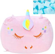 transform your girl's room with yoweenton unicorn bean bag chair - soft velvet fabric, foam filling, perfect stuffed toy gift for kids logo