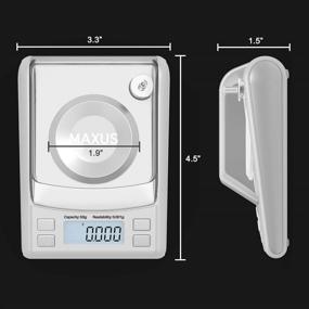 img 3 attached to 📏 MAXUS Dante Digital Milligram Scale 50g x 0.001g: Accurate Weighing with Calibration Weight, Scoop, Pan, and Tweezers - Silver Edition