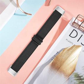 img 1 attached to 📿 Очаровательные резиновые браслеты для Fitbit Luxe - Заменяемый ремешок для женщин и мужчин, большие и маленькие размеры, ткань вентилируемые петли на запястье.