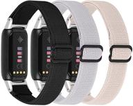 📿 очаровательные резиновые браслеты для fitbit luxe - заменяемый ремешок для женщин и мужчин, большие и маленькие размеры, ткань вентилируемые петли на запястье. логотип