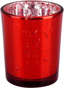 img 4 attached to 24-Pack Red Votive Candle Holder Bulk: Mercury Glass Tea Light Candle Holders for Table Décor, Christmas/Wedding Centerpieces, Guest Gifts - 2.75 Inch (H)