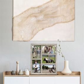 img 1 attached to 🌾 MIMOSA MOMENTS Rustic Wood Texture Rural Collage Picture Frame, 5x 4x6 Size