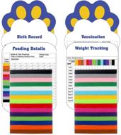 🐶 set of 30 puppy id collars with 4 record keeping charts - double sided soft identification bands - adjustable whelping collars for newborn pets in 15 colors logo