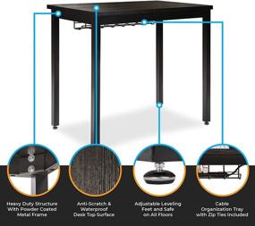 img 1 attached to 💻 Office Oasis 36" Small Computer Desk with Cable Management Tray - Black