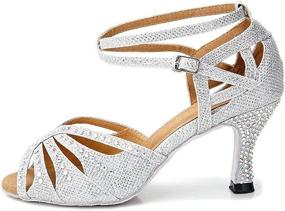 img 1 attached to 👠 Dazzling Rhinestone Ballroom Dance Shoes for Women - Latin Salsa Performance by TTdancewear