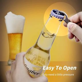 img 1 attached to 🍺 Gray Titanium Bottle Opener Keychain - Small and Versatile Beer Bottle Opener Ring, Personalized Necklace Pendant - Ideal Gift for Fathers, Husbands, Uncles, Brothers, and Best Friends