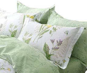 img 4 attached to 🌸 FADFAY Girls Floral Bedding Twin Duvet Cover Set - Premium 100% Cotton, Vibrant Green Floral with Yellow Daisy, Purple Lavender Flowers - 3-Piece Set: 1 Duvet Cover & 2 Pillowcases