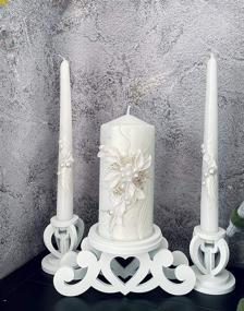 img 1 attached to 🕯️ Magik Life Unity Candle Set for Wedding - Elegant Wedding Ceremony & Reception Accessories - Decorative Pillars & Tapers - 6 Inch Pillar & 2 10 Inch Tapers - White Candle Sets