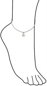 img 3 attached to Серебряный настраиваемый анклет с белым опалом Plumeria Flower - стильный браслет на щиколотку из звена с вкладкой для женщин.