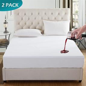 img 3 attached to 🌧️ Ultimate Protection: 2 Pack Waterproof King Size Mattress Protector – Deep Pocket Fitted Cover up to 18” – Soft Knitted Breathable Fabric