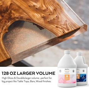 img 2 attached to Nicpro Crystal Clear Epoxy Resin Bulk Kit - 1 Gallon, Perfect for Craft, Tumblers, Wood Tabletops, Molds Pigment River Tables, Bar Tops, Coating and Casting - Includes Silicone Sticks & Measuring Cups