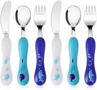 lehoo castle ocean park toddler utensils set - 6pcs spoon, fork, and knife children's flatware set logo