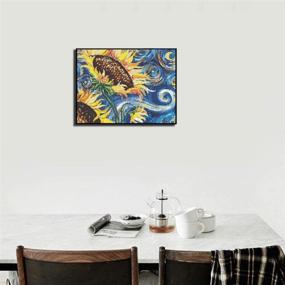 img 2 attached to Dazzling 5D DIY Diamond Painting Kit: Abstract Sunflower Design, Perfect for Adults and Kids, Complete with Round Full Drill – Add Radiance to Your Walls!