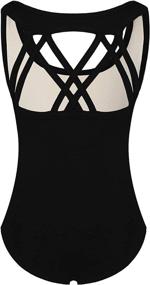 img 4 attached to 🩰 Stylish Sleeveless Ballet Gymnastics Leotards for Girls - Fun and Functional Crisscross Back Dancewear Unitards