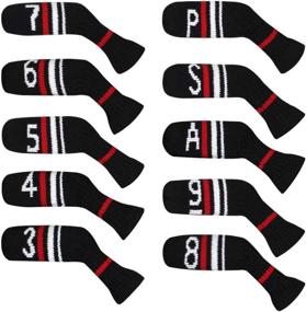 img 4 attached to 🏌️ Scott Edward Pack of 10 Iron Golf Club Head Covers - Cute and Durable Golf Club Head Protector with Washable Socks Shape