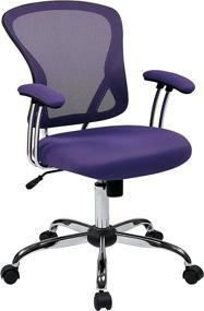 img 1 attached to 🪑 OSP Home Furnishings Avenue Six JUL26-512 Juliana Purple Mesh Task Chair with Adjustable Mesh Back, Padded Seat, Arms, and Chrome Accents