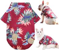 hawaiian dog shirt puppy clothes, summer beach flower pineapple pet outfit coat, cool lapel jacket costume, dog apparel for small medium large extra large boy girl cats kitten by brocarp логотип