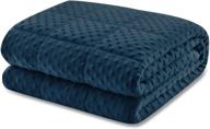 🛌 huloo sleep weighted blanket twin 15lbs for adults - navy blue 48x78 - soft breathable minky, all season heavy blanket with premium glass beads logo