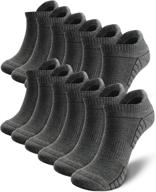genijalac 6 pairs mens ankle socks – high cushioning for athletic activities, anti-blister technology, moisture-wicking, no-show design logo