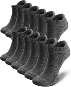 img 4 attached to GENIJALAC 6 Pairs Mens Ankle Socks – High Cushioning for Athletic Activities, Anti-Blister Technology, Moisture-Wicking, No-Show Design