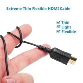 img 3 attached to Super Flexible Slim HDMI Cable - Ultra Thin 2.6 FT 4K, HDMI 2.0 Cord with High Speed, 🔌 Supports 3D, Ethernet, ARC, HDR - World's Thinnest HDMI Cables for Gimbal, Nintendo Switch, PS4, Xbox, PC, TV, Monitor