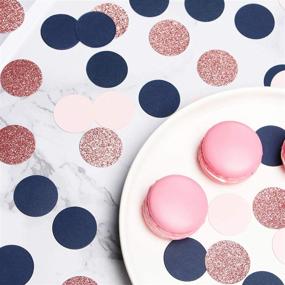 img 2 attached to 🎉 Navy Blue Pink Rose Gold Biodegradable Confetti: 300pcs Round Table Sprinkles for Birthday, Graduation, Wedding & Baby Shower Party Decorations - Lasting Surprise!