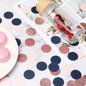 img 3 attached to 🎉 Navy Blue Pink Rose Gold Biodegradable Confetti: 300pcs Round Table Sprinkles for Birthday, Graduation, Wedding & Baby Shower Party Decorations - Lasting Surprise!