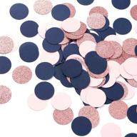 🎉 navy blue pink rose gold biodegradable confetti: 300pcs round table sprinkles for birthday, graduation, wedding & baby shower party decorations - lasting surprise! logo