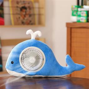 img 3 attached to 🐋 PIKRONSH Desk Fan USB Rechargeable - Portable Personal Fan with 3 Adjustable Speeds & 45° Flexible Design - Cute Small Fan for Indoor & Outdoor (Whale)