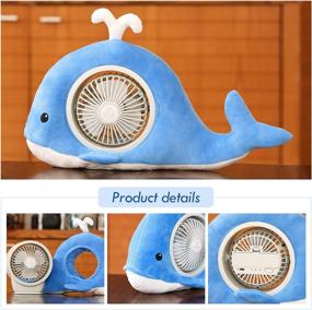 img 2 attached to 🐋 PIKRONSH Desk Fan USB Rechargeable - Portable Personal Fan with 3 Adjustable Speeds & 45° Flexible Design - Cute Small Fan for Indoor & Outdoor (Whale)