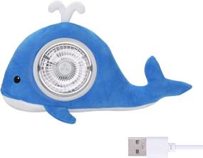 img 4 attached to 🐋 PIKRONSH Desk Fan USB Rechargeable - Portable Personal Fan with 3 Adjustable Speeds & 45° Flexible Design - Cute Small Fan for Indoor & Outdoor (Whale)