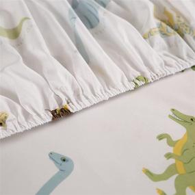 img 2 attached to SDIII 3PCS White Dinosaur Bedding Sheet Sets with 1 Fitted Sheet and 2 Pillowcases for Kids, Boys, and Girls - Twin, White