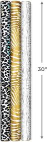 img 2 attached to 🎁 Hallmark Animal Print Wrapping Paper (3-Pack: 85 sq. ft. ttl) with Convenient Cut Lines on Reverse for Various Occasions