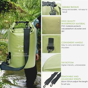 img 2 attached to 🌊 YUMQUA Waterproof Dry Bag Backpack - 5L/10L/20L/30L/40L Sizes - Roll Top Floating Storage Bags for Kayaking, Boating, Swimming, Hiking, Camping, Fishing