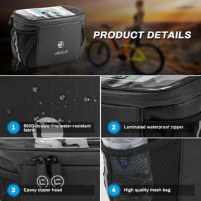 img 1 attached to 🚲 Allnice Bike Handlebar Bag 4L: Thermal Insulation, Water Resistant, Reflective Strap, Touch Screen Pouch - Ideal Bicycle Front Bag for Men and Women