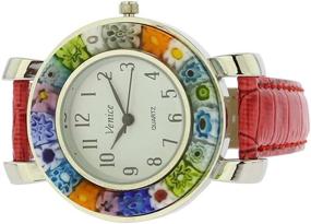 img 2 attached to GlassOfVenice Serena Murano Millefiori Leather Women's Watches