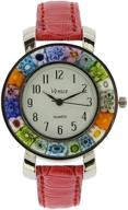 glassofvenice serena murano millefiori leather women's watches logo