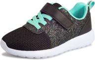 harvest land girls sneakers: glittery fashion running shoes with breathable mesh, convenient 👟 hook and loop, slip-on style - ideal for toddlers, little kids, and big kids logo