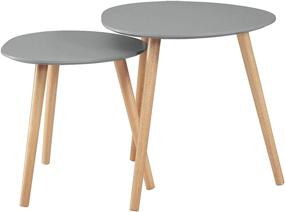 img 3 attached to Gray and Light Oak Oslo Nesting End Tables by Convenience Concepts