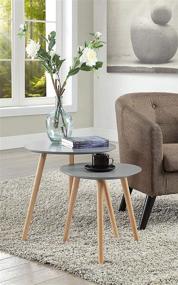 img 1 attached to Gray and Light Oak Oslo Nesting End Tables by Convenience Concepts