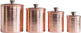 img 4 attached to 🔨 Set of 4 Hammered Stainless Steel Canisters with Copper Finish - by Creative Co-Op