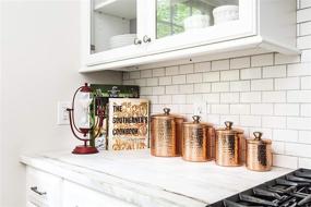 img 3 attached to 🔨 Set of 4 Hammered Stainless Steel Canisters with Copper Finish - by Creative Co-Op