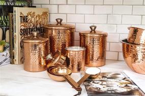 img 2 attached to 🔨 Set of 4 Hammered Stainless Steel Canisters with Copper Finish - by Creative Co-Op