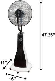 img 2 attached to 🌀 XBrand 16 Inch Tall Intelligent Cool Standing Oscillating Misting Fan - Black & White: Stay Refreshed and Comfortable