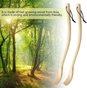 img 2 attached to 🖐️ Set of 2 Extendable Traditional Oversize Curved Wooden Back Scratchers for Men and Women, 17" Long with Unique Ergonomic Handle