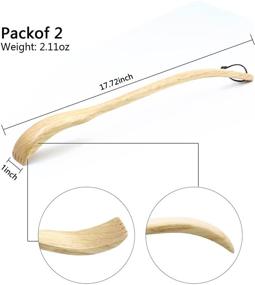 img 1 attached to 🖐️ Set of 2 Extendable Traditional Oversize Curved Wooden Back Scratchers for Men and Women, 17" Long with Unique Ergonomic Handle