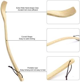 img 3 attached to 🖐️ Set of 2 Extendable Traditional Oversize Curved Wooden Back Scratchers for Men and Women, 17" Long with Unique Ergonomic Handle