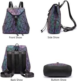 img 3 attached to Geometric Luminous Crossbody Holographic Reflective Women's Handbags & Wallets and Crossbody Bags