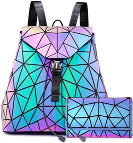 img 4 attached to Geometric Luminous Crossbody Holographic Reflective Women's Handbags & Wallets and Crossbody Bags